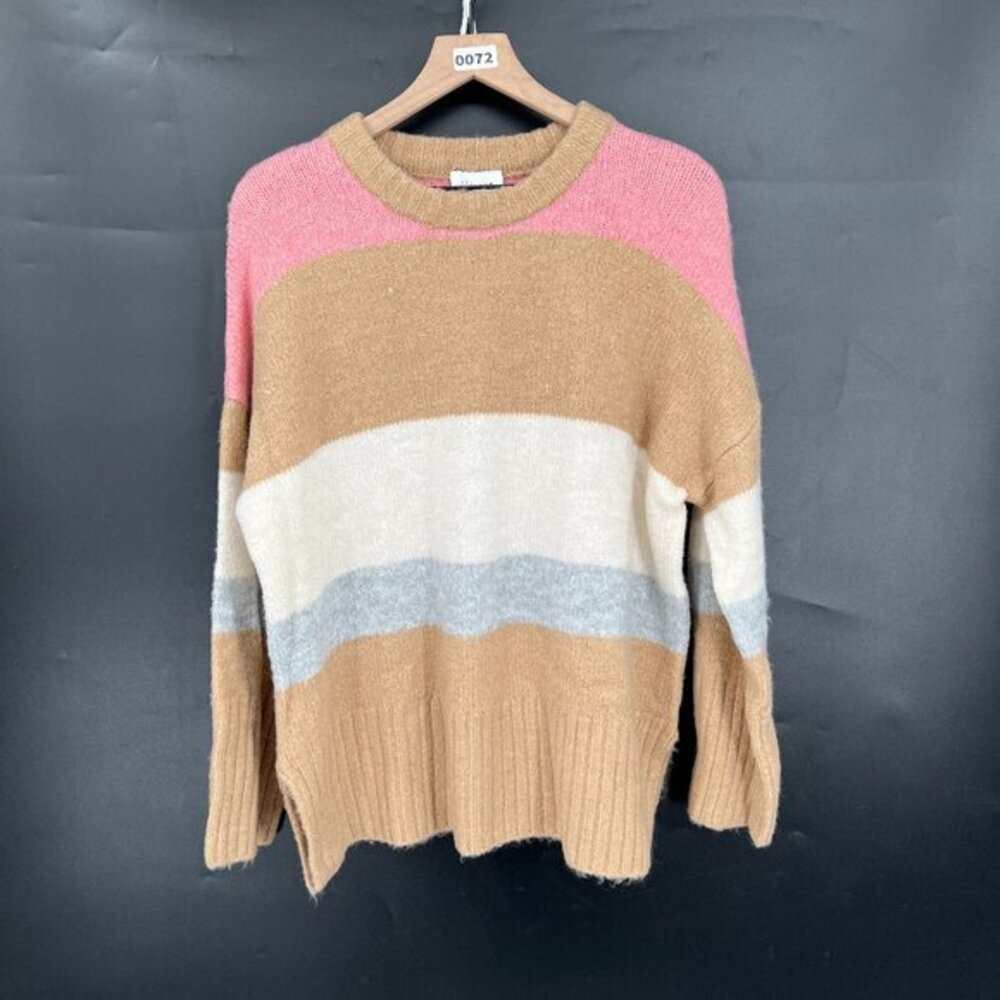 NEW Topshop thick knit colorblock sweater oversized neapolitan cozy cozy 12